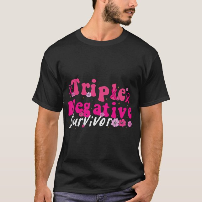 Camiseta Sensibilização para o Cancer de Sobrevivência Nega (Frente)