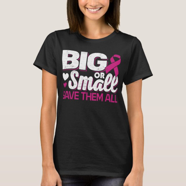 Camiseta Sensibilização para o Cancer Grande ou Pequeno Sal (Frente)