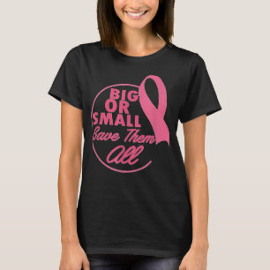 Camiseta Sensibilização para o Cancer Grande ou Pequeno Sal