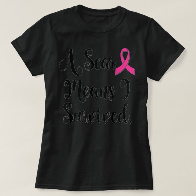 Camiseta Sensibilização para o Cancer Mulheres Uma cicatriz (Frente do Design)