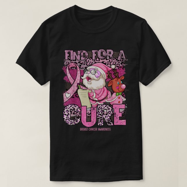 Camiseta Sensibilização para o Cancer - o natal leopardo cu (Frente do Design)