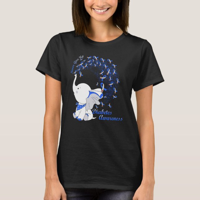 Camiseta Sensibilização para o Diabetes de Elefantes (Frente)