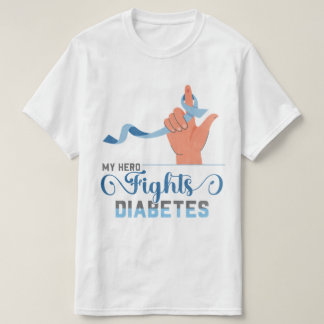 Camiseta Sensibilização para o diabetes Meu herói luta cont