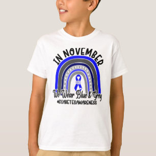 Camiseta Sensibilização para o diabetes Vestimos o azul e