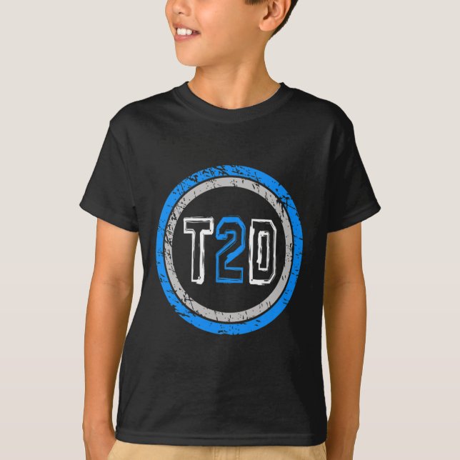 Camiseta Sensibilização para o emblema azul T2D Tipo 2 (Frente)