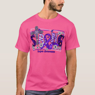 Camiseta Sensibilização para o Lupus atravessa fita forte e