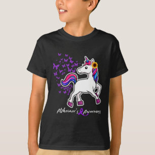 Camiseta Sensibilização para o mal de Alzheimer Roxo do Uni