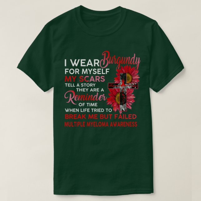 Camiseta Sensibilização para o Mieloma Múltiplo Eu Visto Bo (Frente do Design)