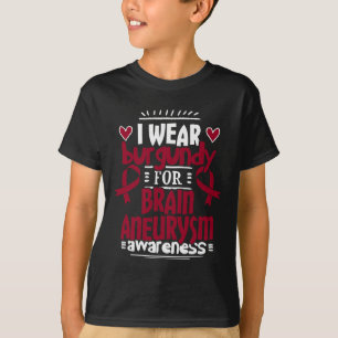 Camiseta Sensibilização para o neurismo T - Faixa Borgonha