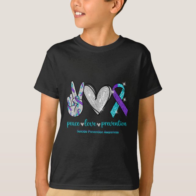 Camiseta Sensibilização para o suicídio Prevenção do amor à (Frente)