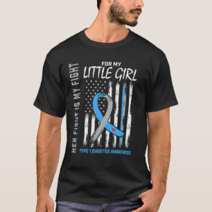 Camiseta Sensibilização para o T1D Pequena Garota Tipo Um S