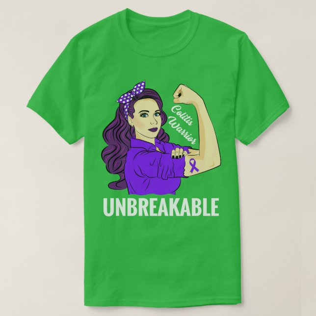 Camiseta Sensibilização para o Ulcerative Crohns Warrior Un (Frente do Design)