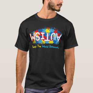 Camiseta Sensibilização para o utismo, vendo o mundo de for