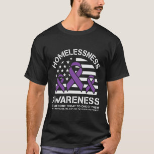 Camiseta Sensibilização para os sem-abrigo Mês Sinalizador