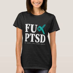 Camiseta Sensibilização para Ptsd de Friso Teal - Suporte a