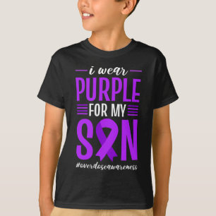 Camiseta Sensibilização Para Sobredosagem Eu Visto Roxo Par