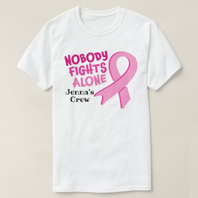 Camiseta Sensibilização Personalizada para o Cancer da Mama (Frente do Design)