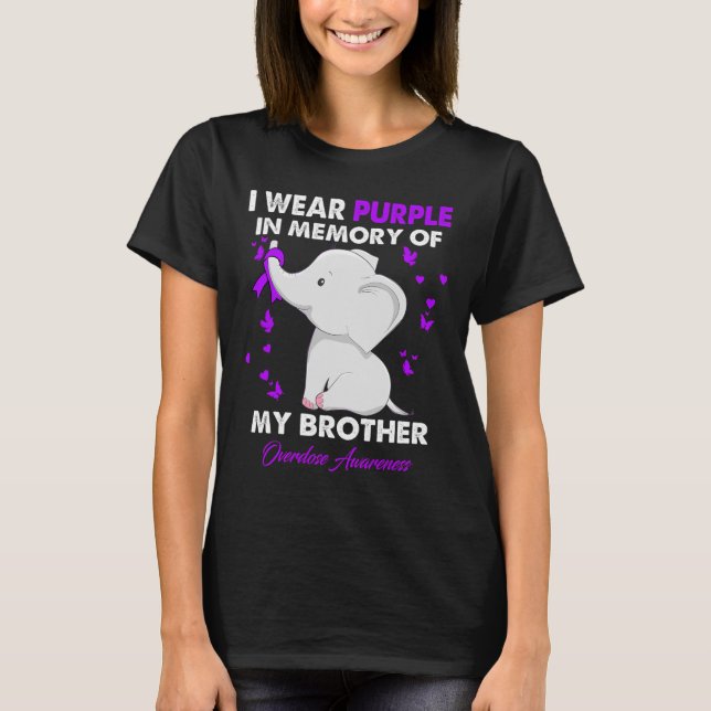 Camiseta Sensibilização Por Sobredosagem Eu Visto Roxo Para (Frente)