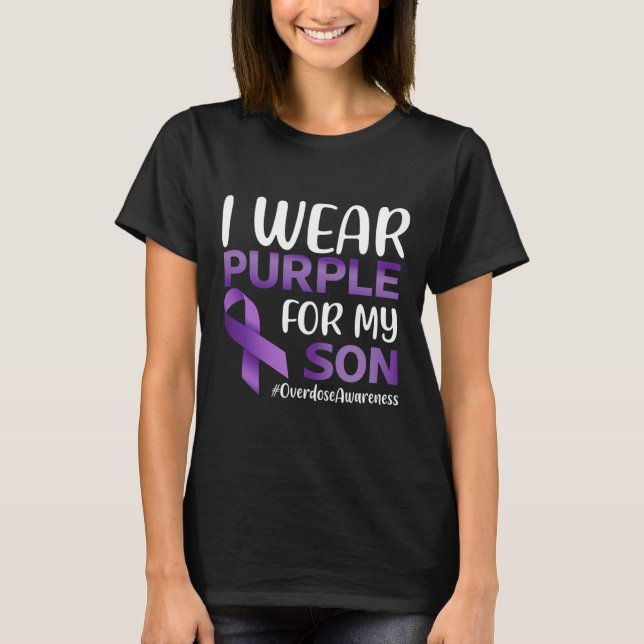 Camiseta Sensibilização Por Sobredosagem Eu Visto Roxo Para (Frente)