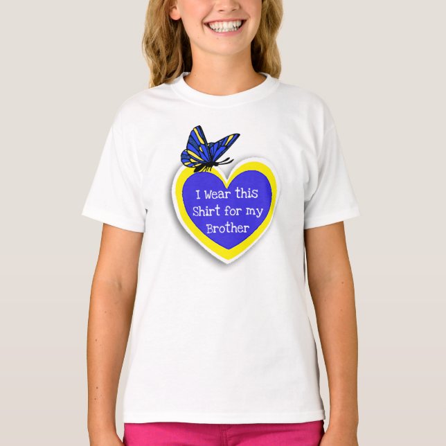 Camiseta SENSIBILIZAÇÃO SÍNDROME PARA BAIXO Vista isto para (Frente)