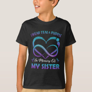 Camiseta Sensibilização Suicida Eu Visto Roxo Teal Em Memór