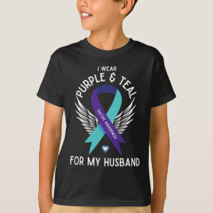 Camiseta Sensibilização Suicida Eu Visto Teal E Purple Para