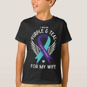 Camiseta Sensibilização Suicida Eu Visto Teal E Purple Para