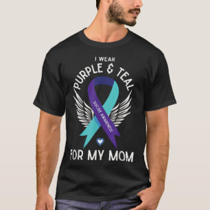 Camiseta Sensibilização Suicida Eu Visto Teal E Roxo Para M