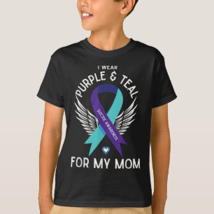Camiseta Sensibilização Suicida Eu Visto Teal E Roxo Para M