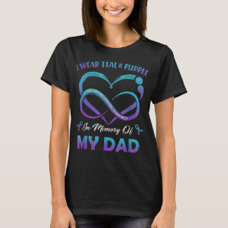 Camiseta Sensibilização Suicida Eu Visto Teal & Purple Em M