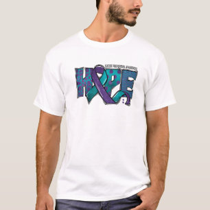 Camiseta Sensibilização Suicida, Roxo E Teal, Semicolão
