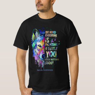 Camiseta Sensibilização Suicida Seja gentil Todos Estão Lut