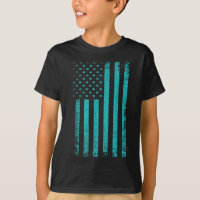 Sensibilização Suicida Usa Flag Teal Purple Americ