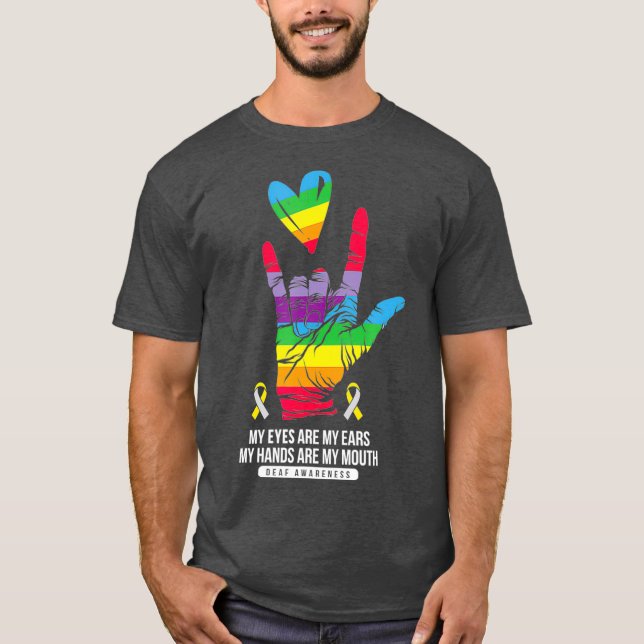 Camiseta Sensibilização surda surdez surdez surdez audição  (Frente)