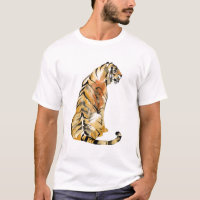 Sentado de Tigre de Aquarela