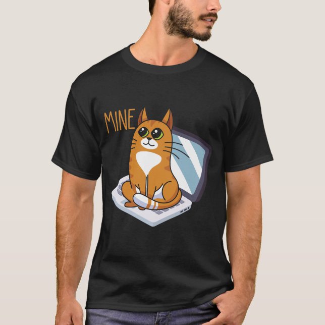 Camiseta Sentado Gato no Gatinho de escritório da Casa Engr (Frente)
