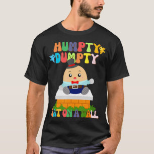 Camiseta Sentado Humpty Em Uma Parede Para Crianças Meninos
