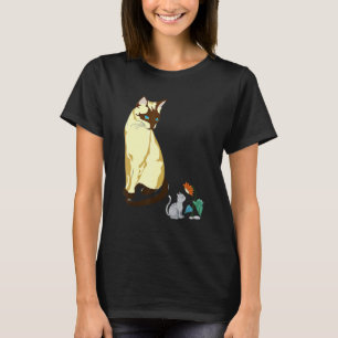 Camiseta Sentado Siamese Cat Siamese Gatinho Sunflower Frag