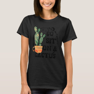 Camiseta Sente-Se Em Um Cactus Suculente Plantas Saguaro Ca