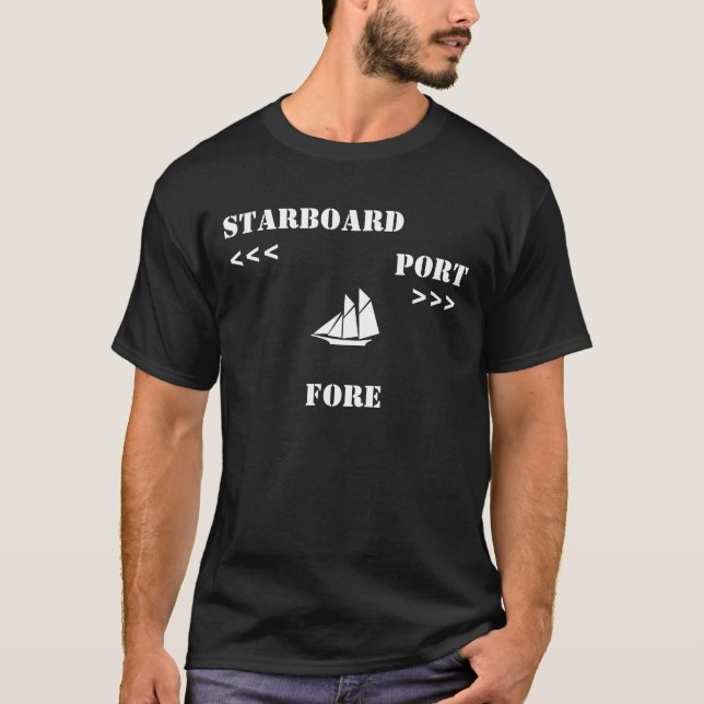 Camiseta Sentidos do barco de vela (Frente)