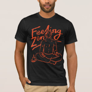 Camiseta Sentimento Minimalista Zen Desenhado à Mão Meditaç
