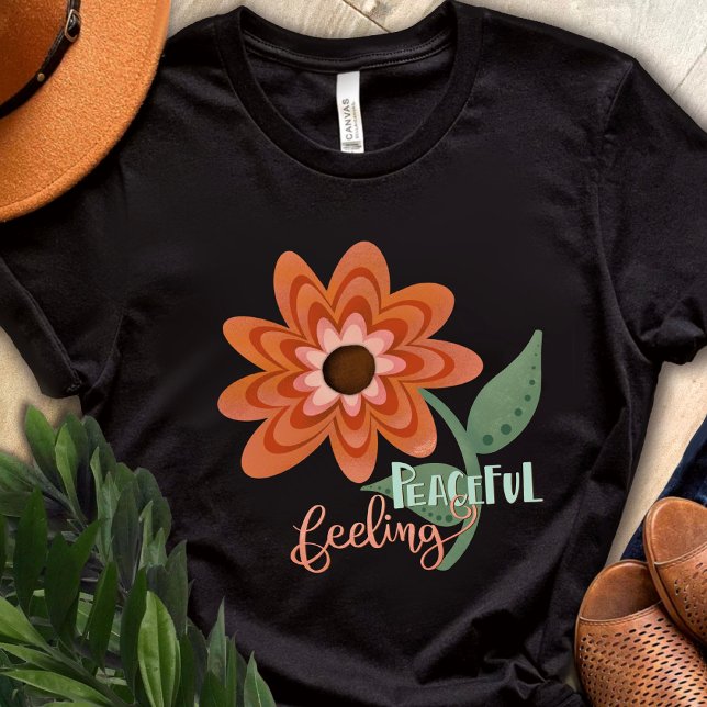 Camiseta Sentimento pacífico bonito Flor Laranja Inspirivên (Criador carregado)