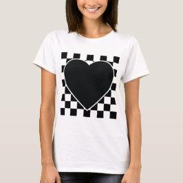 CAMISETA SENTIMENTOS DE PADRÃO DE AMOR CARDÍACO VERIFICADOS