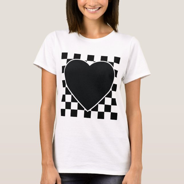 CAMISETA SENTIMENTOS DE PADRÃO DE AMOR CARDÍACO VERIFICADOS (Frente)