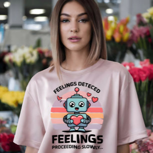 Camiseta Sentimentos Detectados Prosseguindo Lentamente