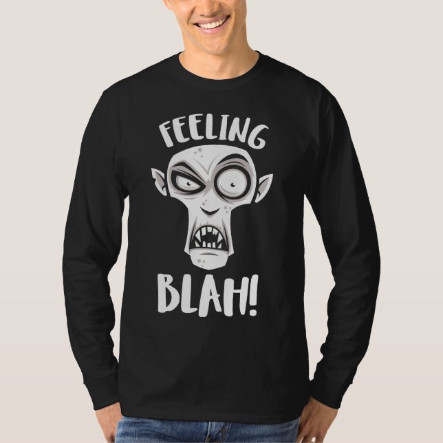 Camiseta Sentindo Blah Nosferatu Vampiro de Branco (Frente)