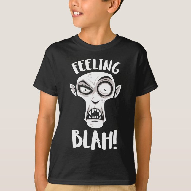 Camiseta Sentindo Blah Nosferatu Vampiro Em Branco (Frente)