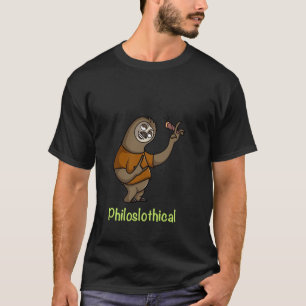 Camiseta Sentindo Filosoficamente Preguiça Chá Fumante Anim