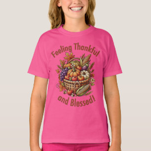 Camiseta Sentindo Gratidão e Bênçãos Cornucópia
