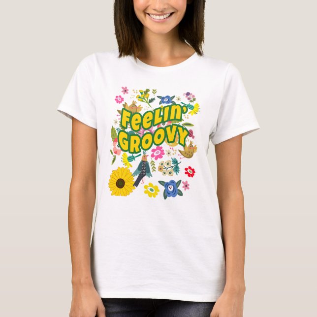 Camiseta SENTINDO GROOVY Hippie Cigana Boho (Frente)